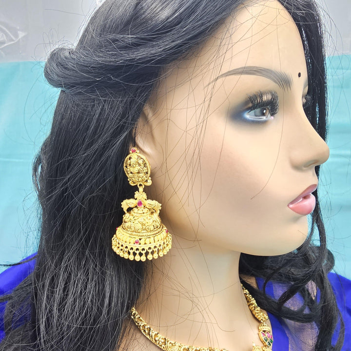 Big Silver CZ Nakshi Jhumka