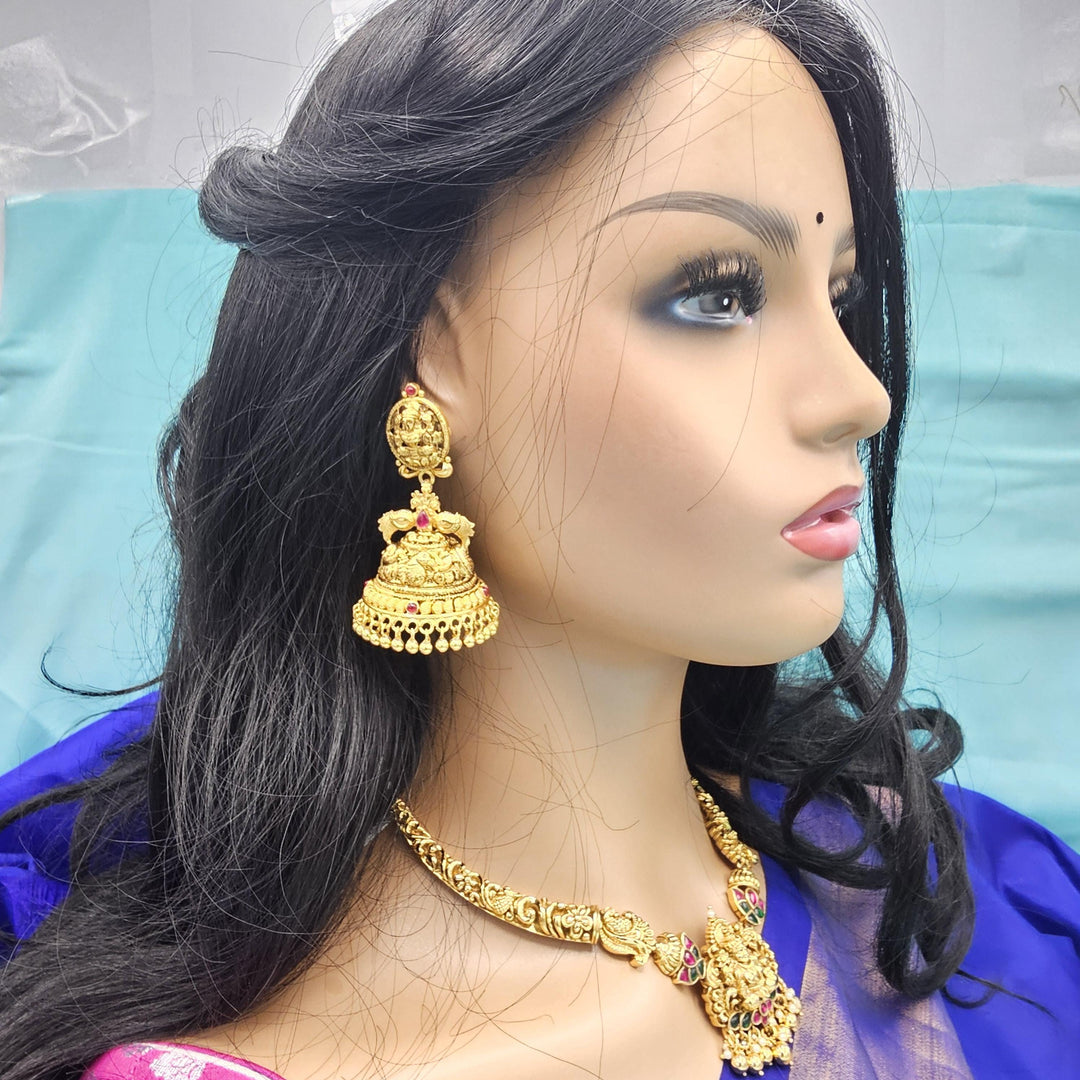 Big Silver CZ Nakshi Jhumka
