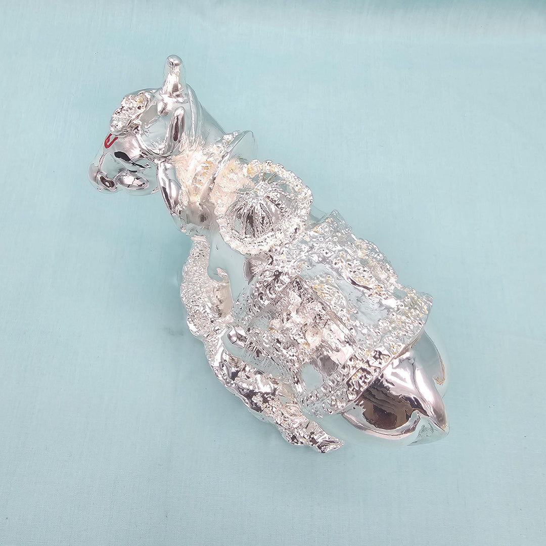 Silver cow and calf idol