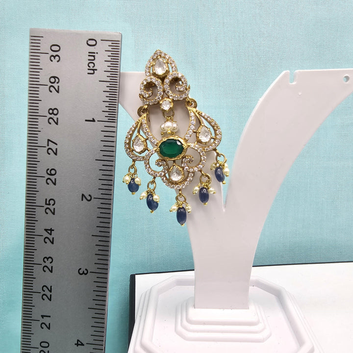 silver tanzanite chandbali