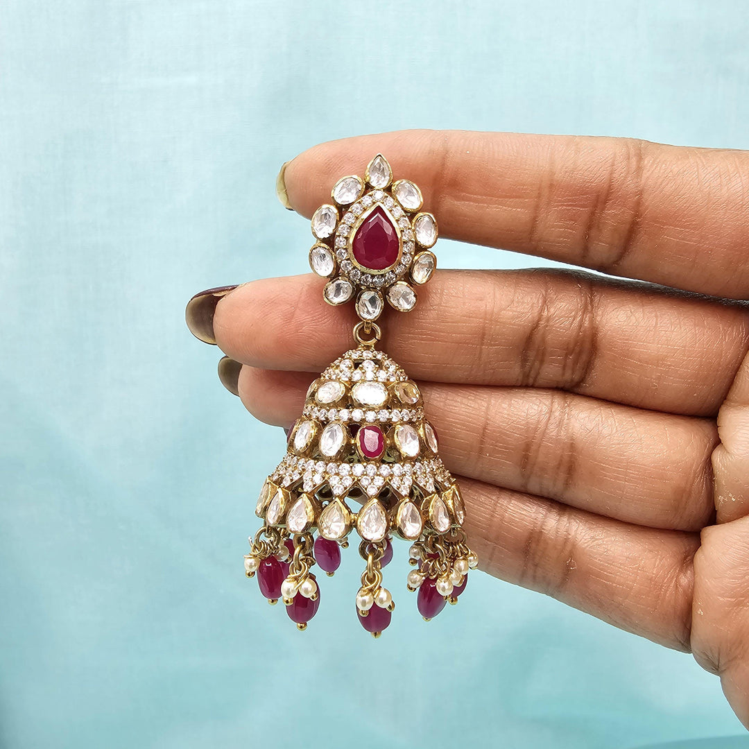 Victorian Pink antique jhumka