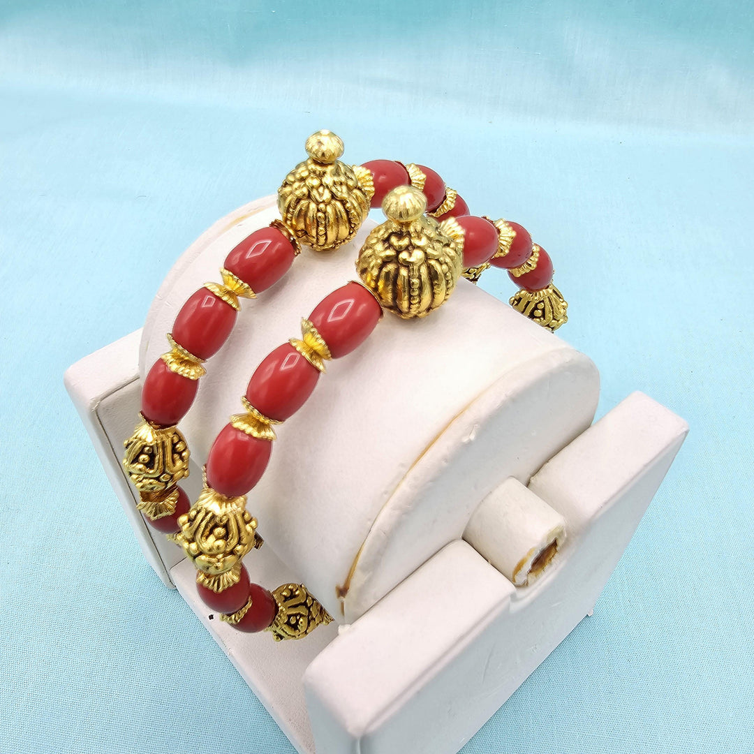 Silver Coral Nakshi bangles