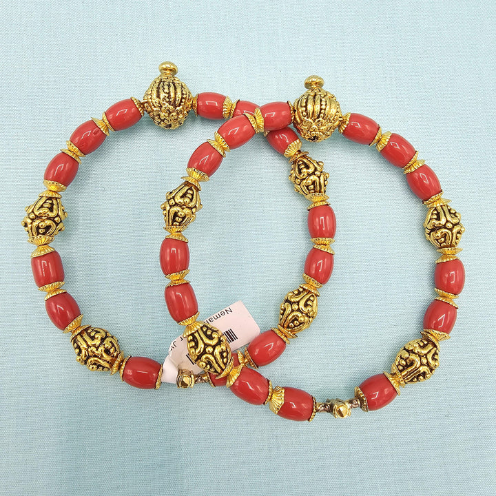 Silver Coral Nakshi bangles