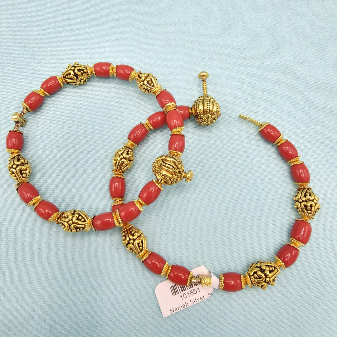 Silver Coral Nakshi bangles