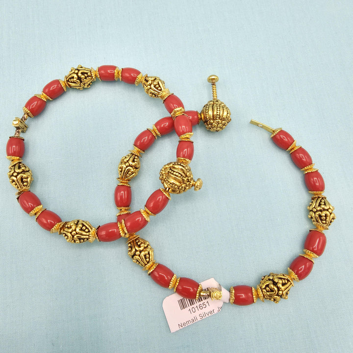 Silver Coral Nakshi bangles