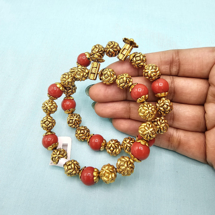 2.4 SILVER Antique coral bangle