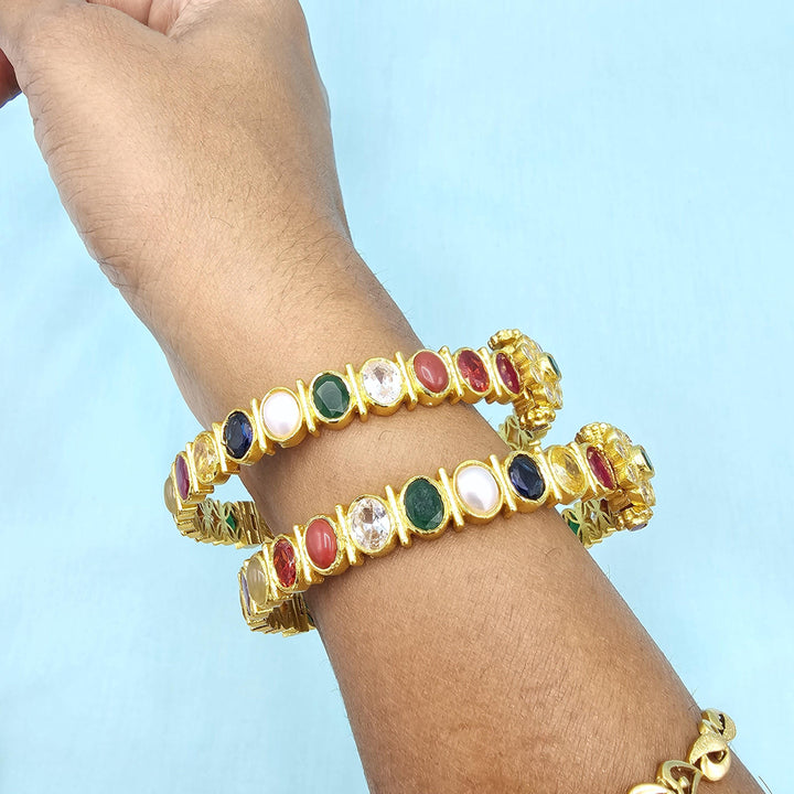 Silver Navaratna Bangles