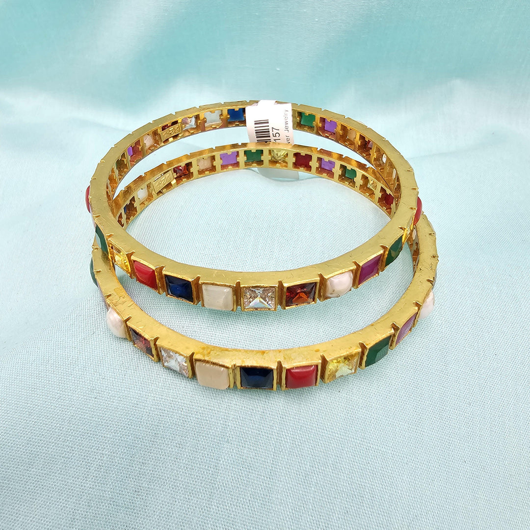 Silver Navaratna bangles