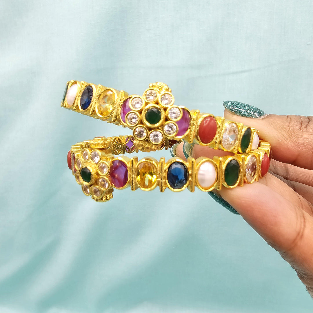 Silver Navaratna Bangles