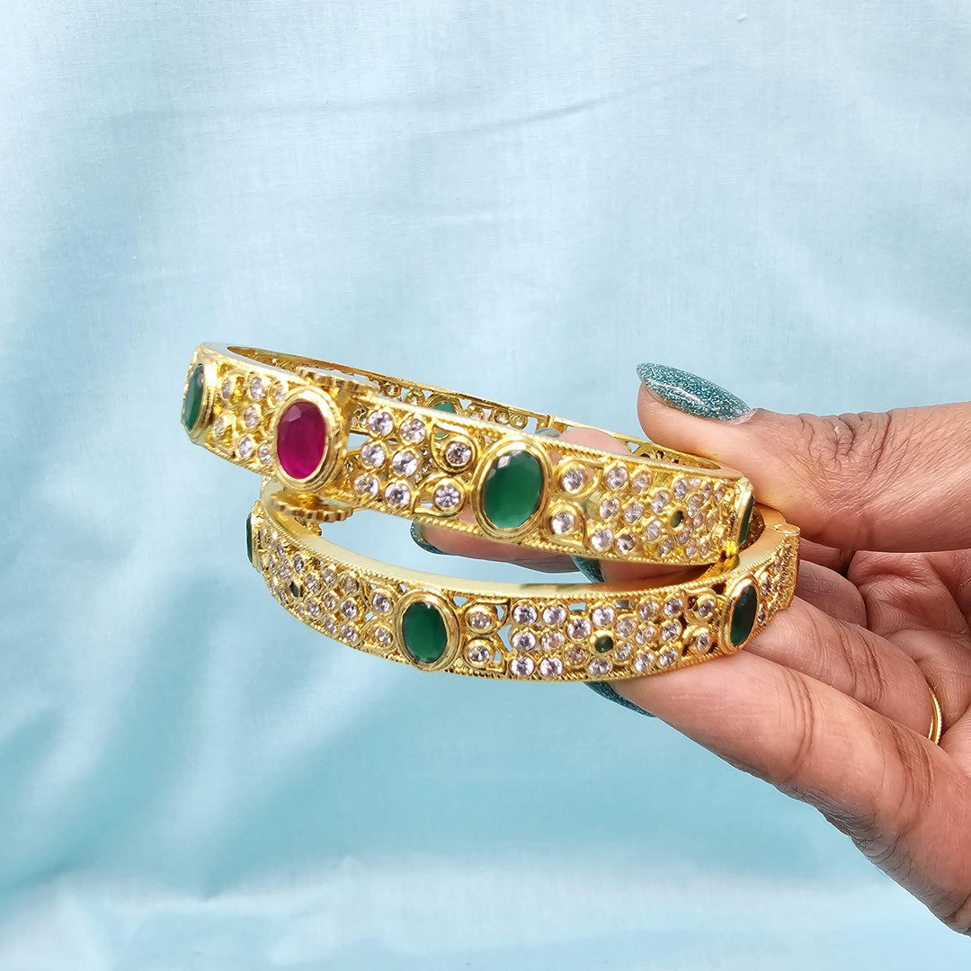 Silver CZ openable bangles