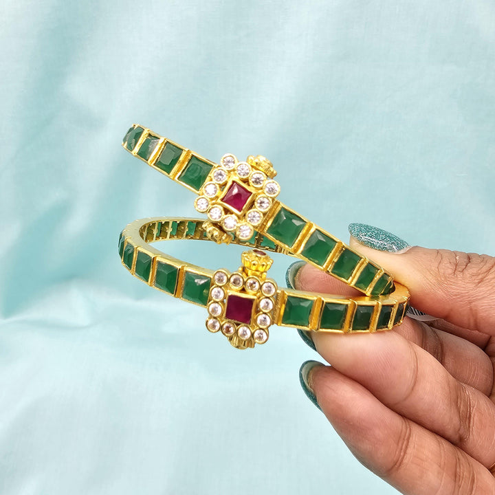 92.5 Silver Emerald Bangles
