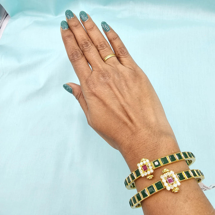 92.5 Silver Emerald Bangles