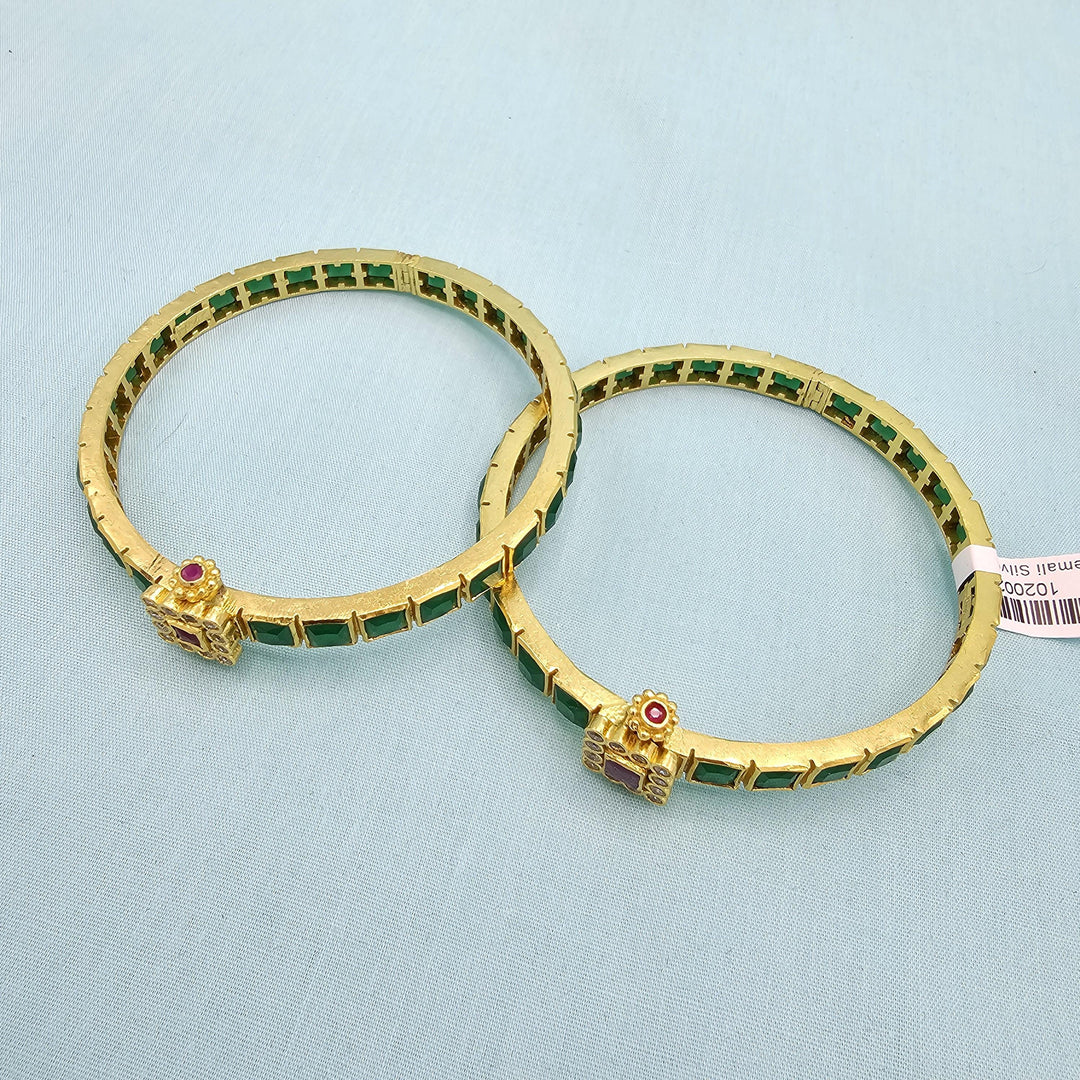 92.5 Silver Emerald Bangles
