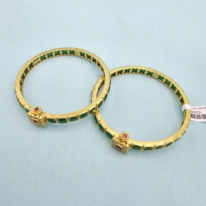 92.5 Silver Emerald Bangles