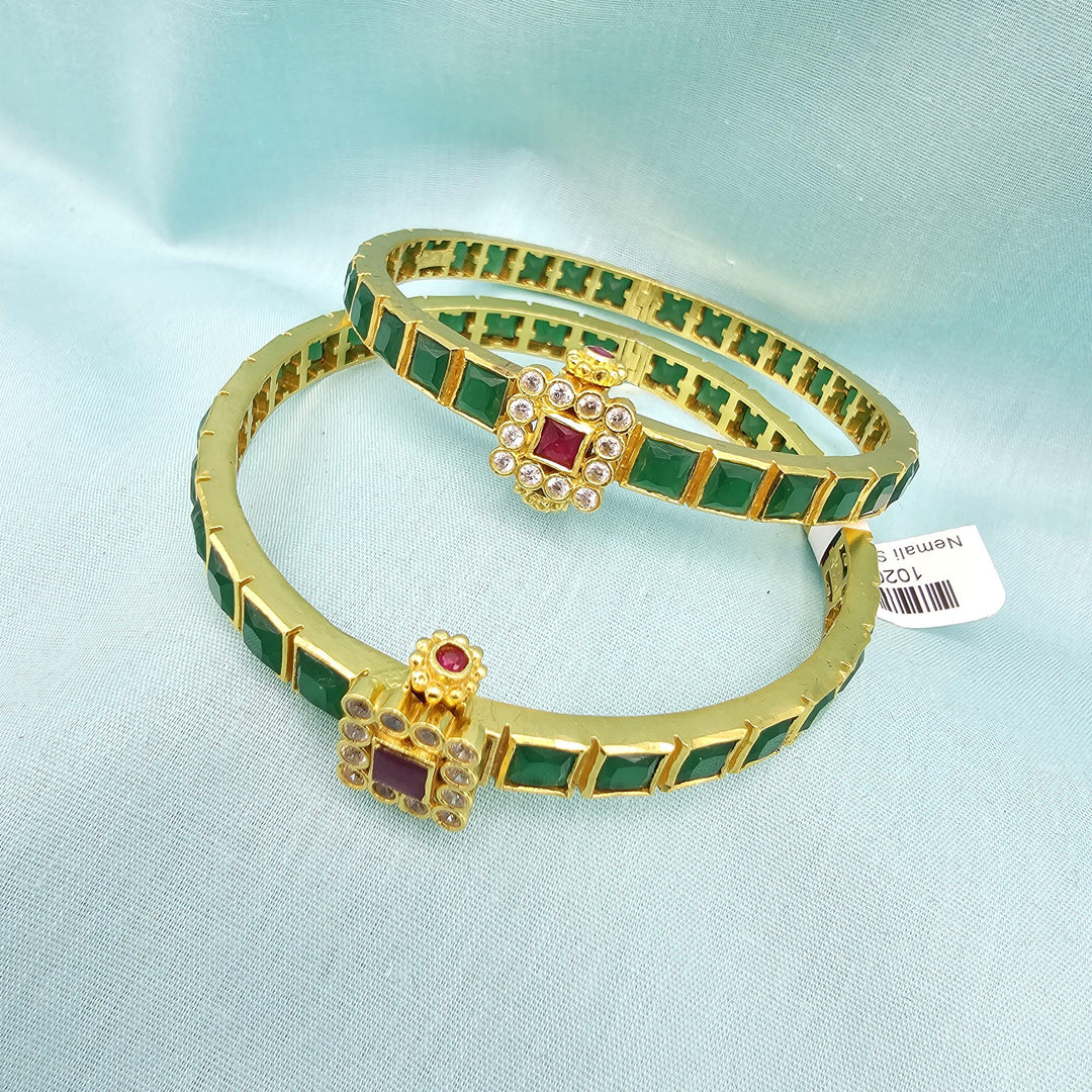 92.5 Silver Emerald Bangles