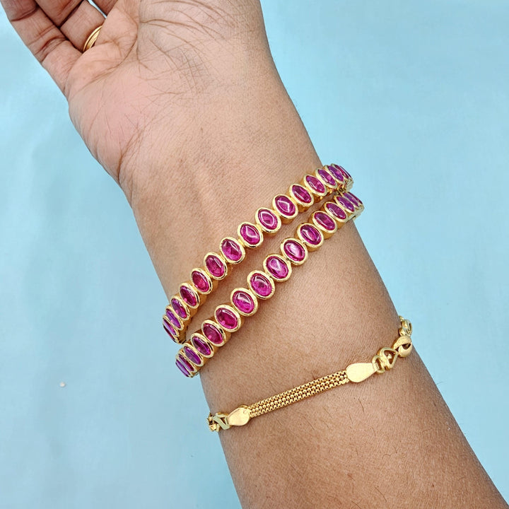 2.8 Silver Ruby bangles