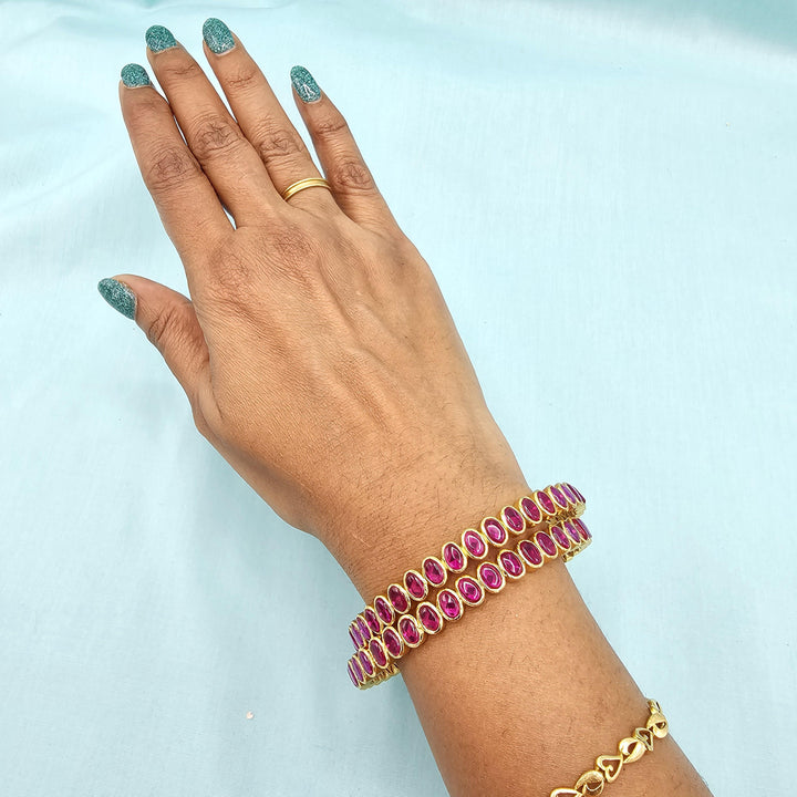 2.8 Silver Ruby bangles