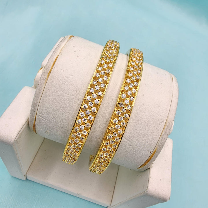 2.4 CZ white stone bangles