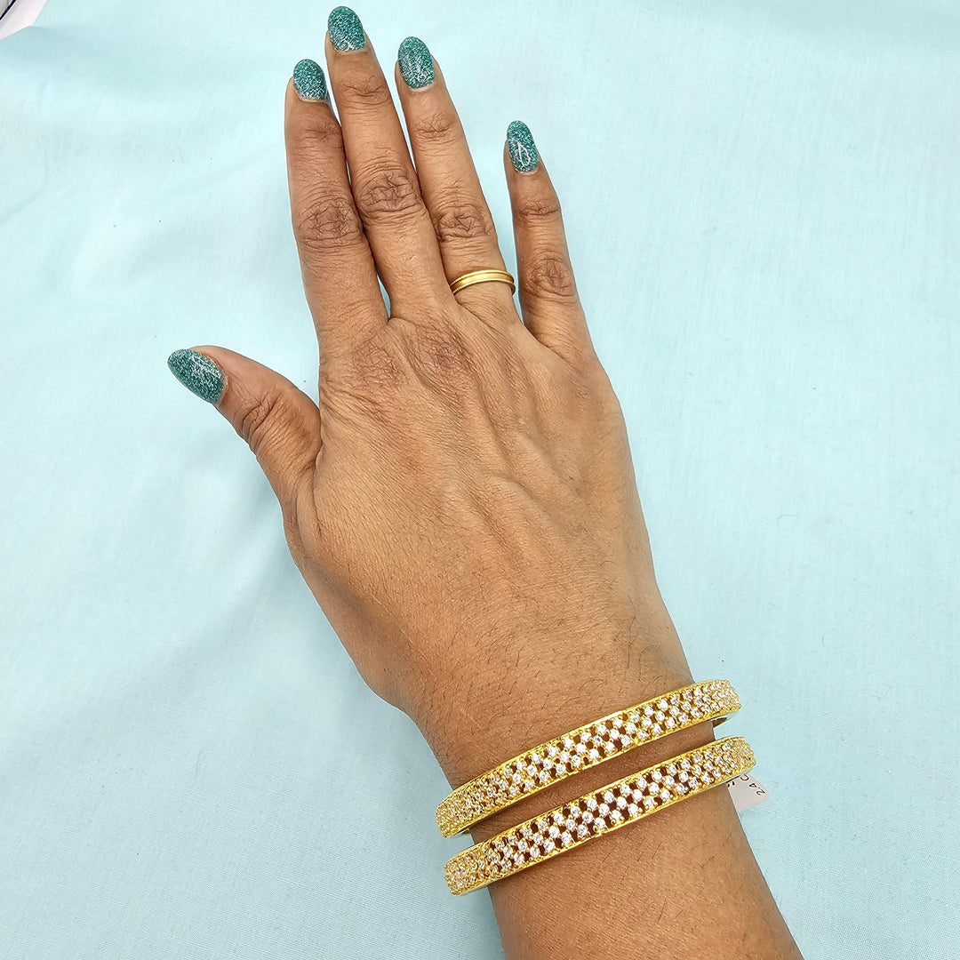 2.4 CZ white stone bangles
