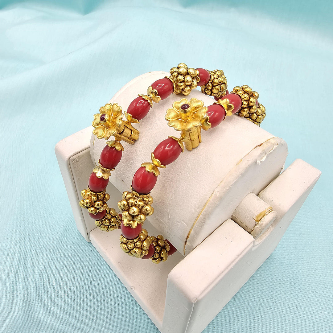 2.8 Coral Nakshi bangles