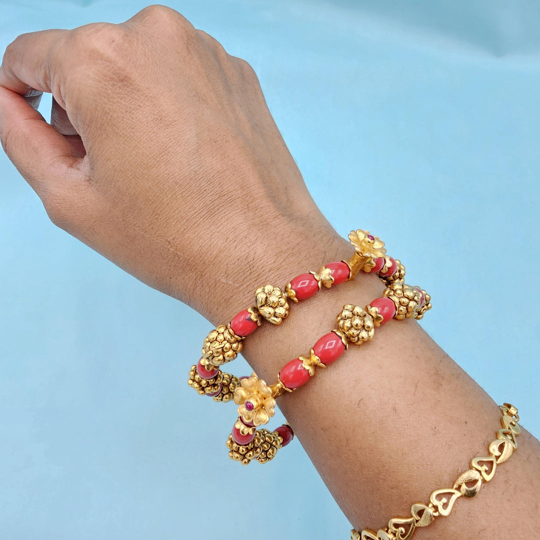 2.8 Coral Nakshi bangles