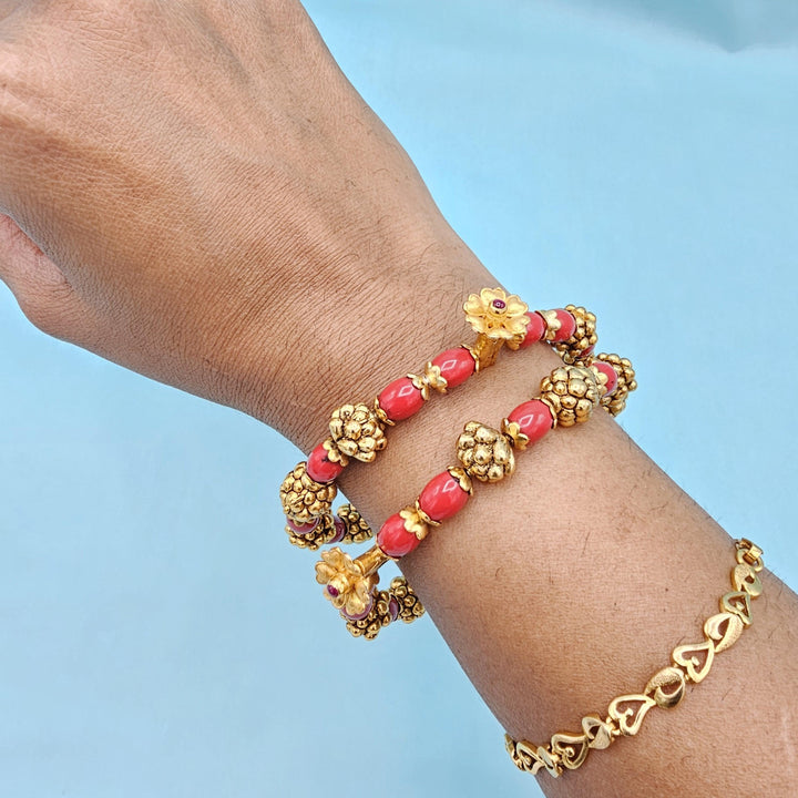 2.8 Coral Nakshi bangles