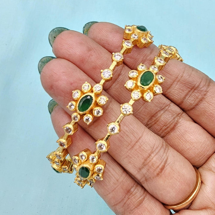 2.6 Silver emerald bangles