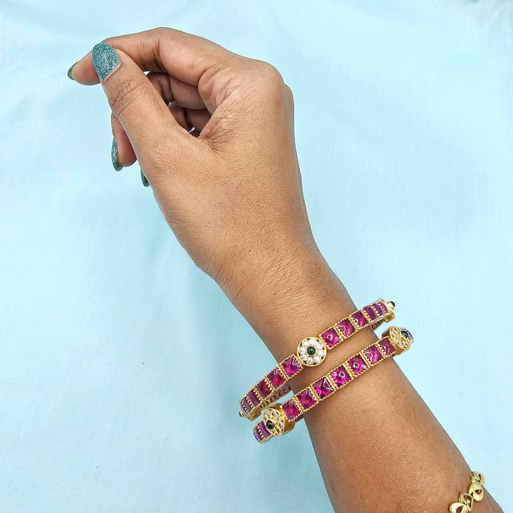 Silver Ruby bangles