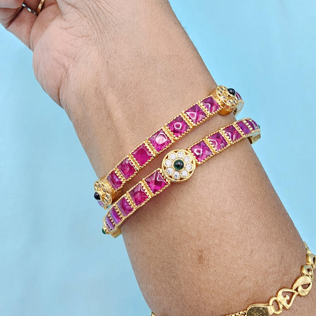 Silver Ruby bangles