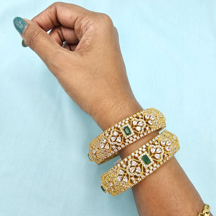 2.6 Silver CZ broad bangles