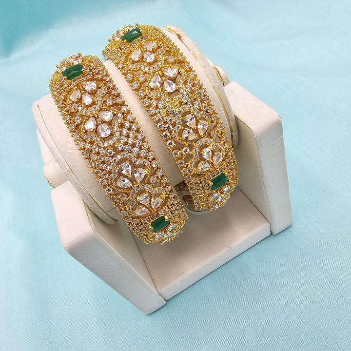 2.6 Silver CZ broad bangles