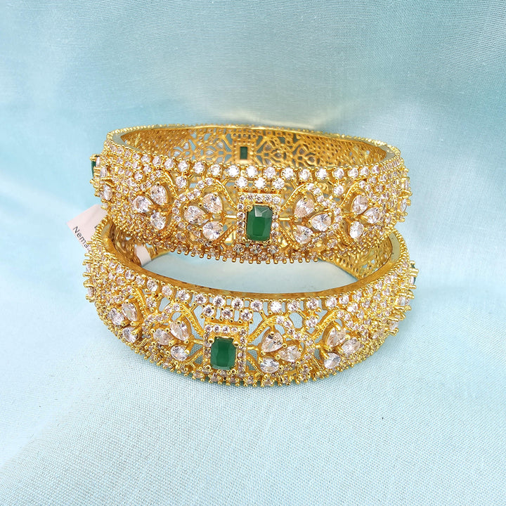 2.6 Silver CZ broad bangles