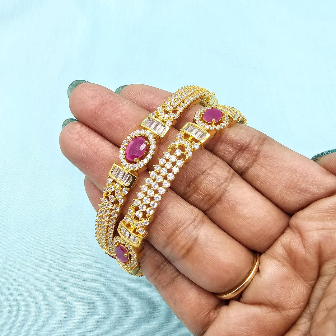 2.6 Silver pink bangles