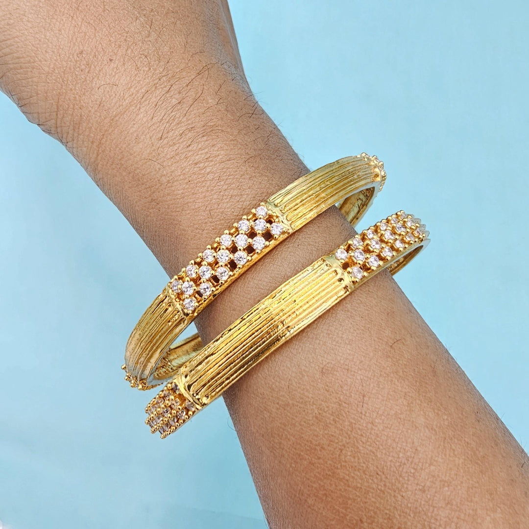 silver CZ Bangle set