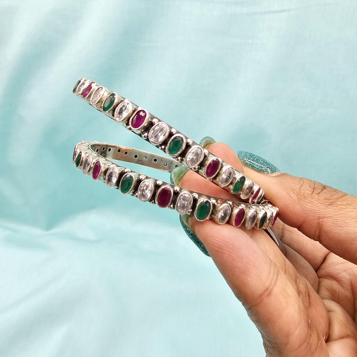 2.6 92.5 silver Oxidized bangles