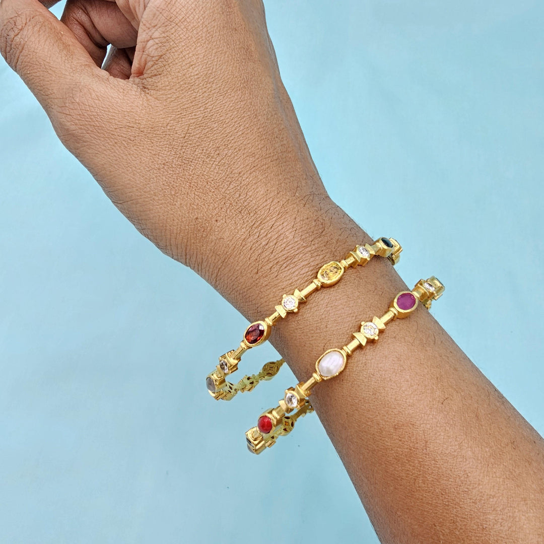 2.6 Silver Navaratna bangles