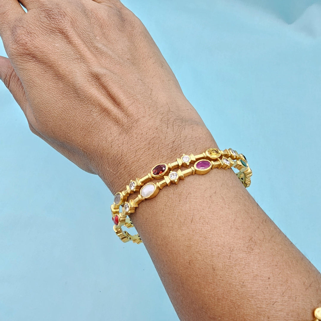 2.6 Silver Navaratna bangles