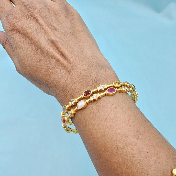 2.6 Silver Navaratna bangles