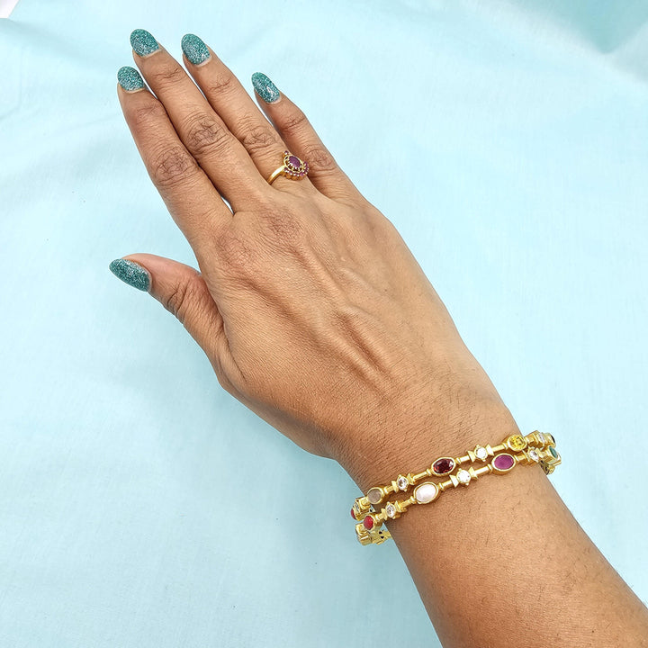 2.6 Silver Navaratna bangles