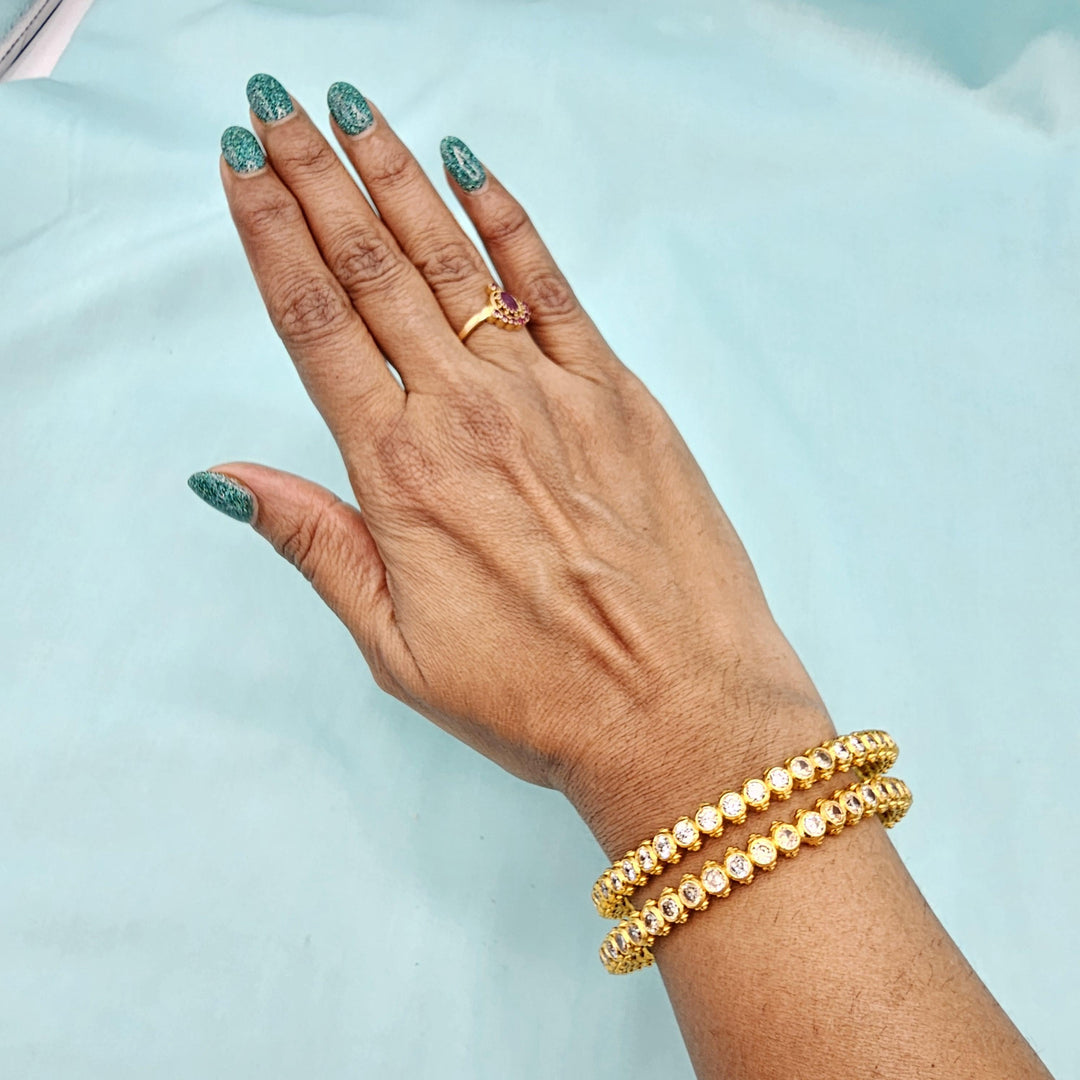 92.5 Full white silver bangles