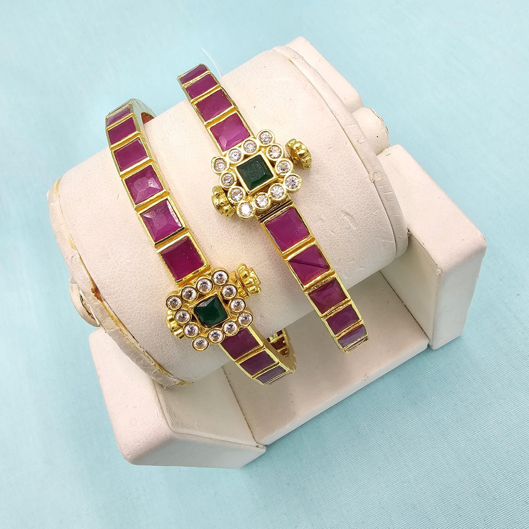 Silver Ruby openable bangles