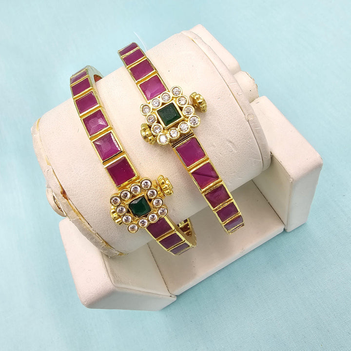 Silver Ruby openable bangles