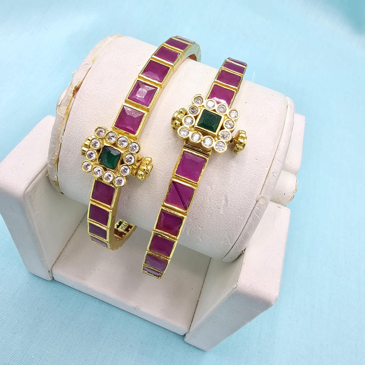 Silver Ruby openable bangles
