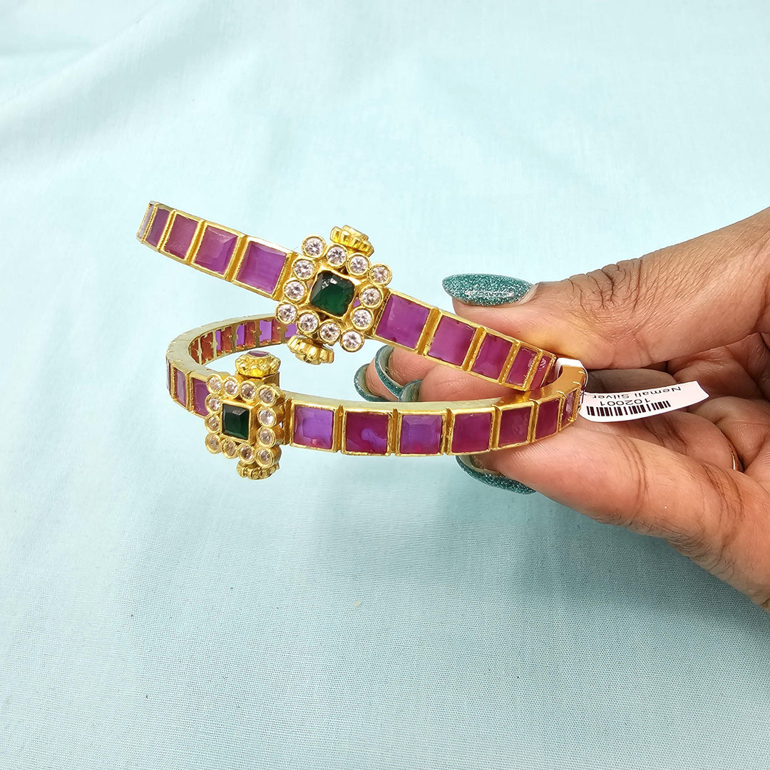 Silver Ruby openable bangles
