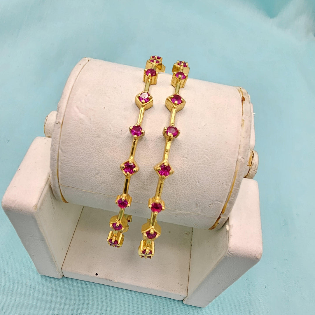 92.5 thin Silver Ruby bangles