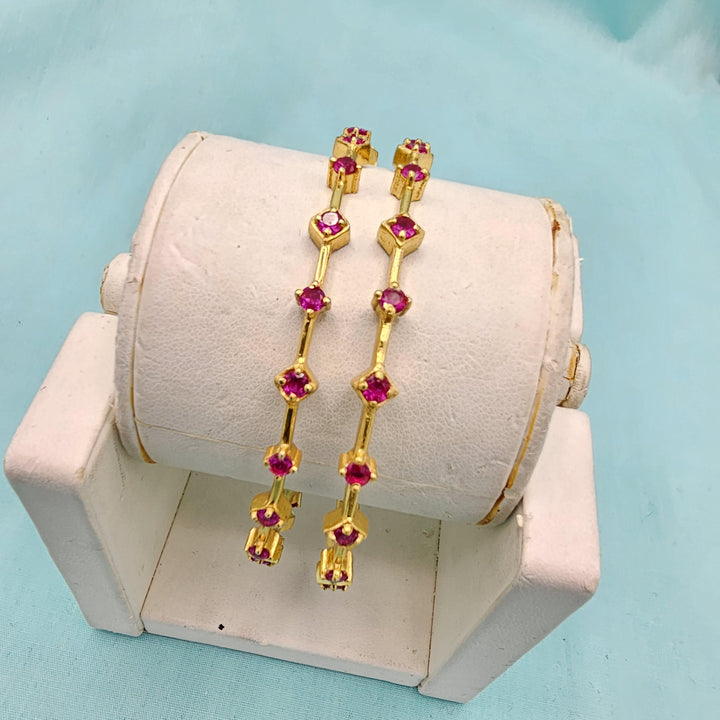 92.5 thin Silver Ruby bangles