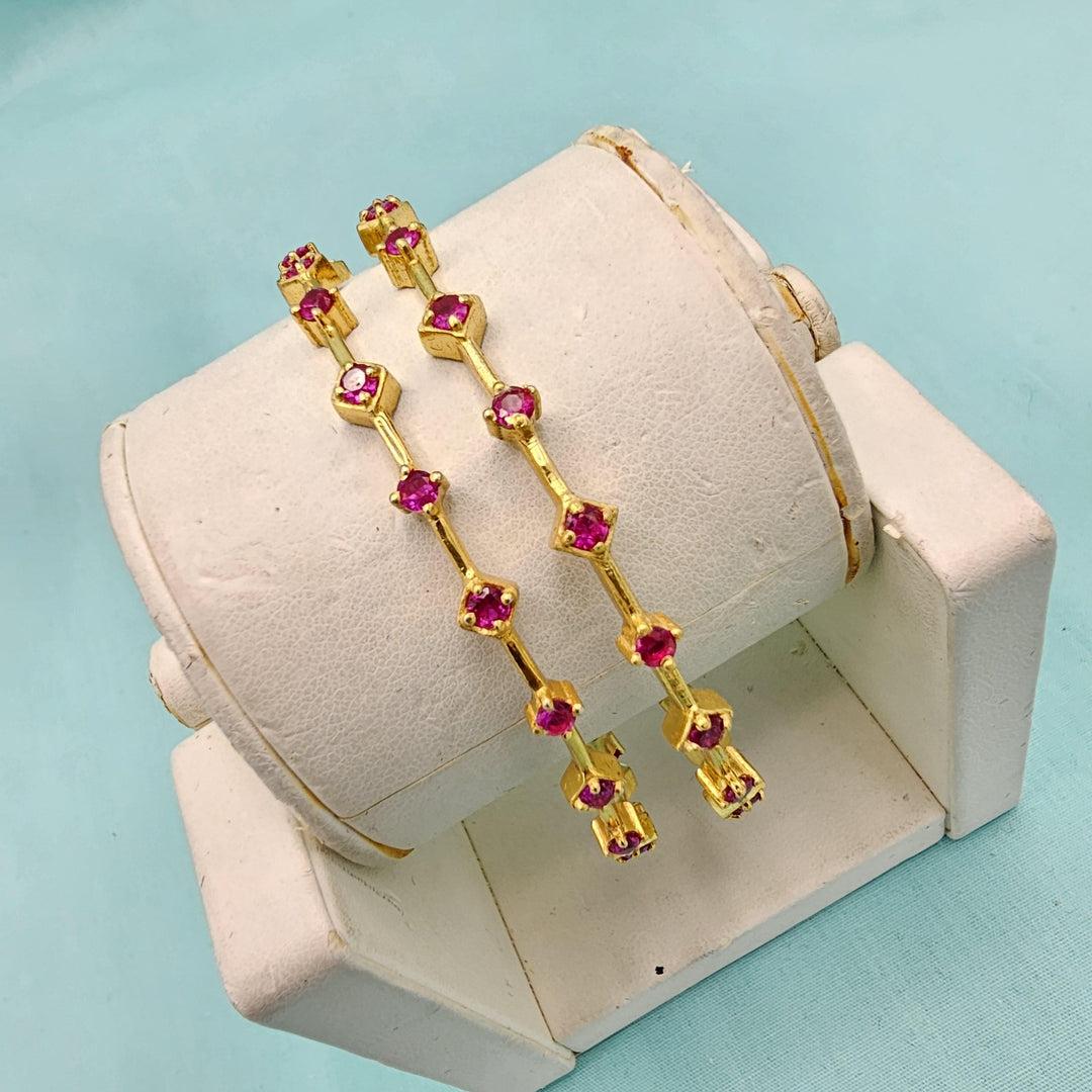 92.5 thin Silver Ruby bangles