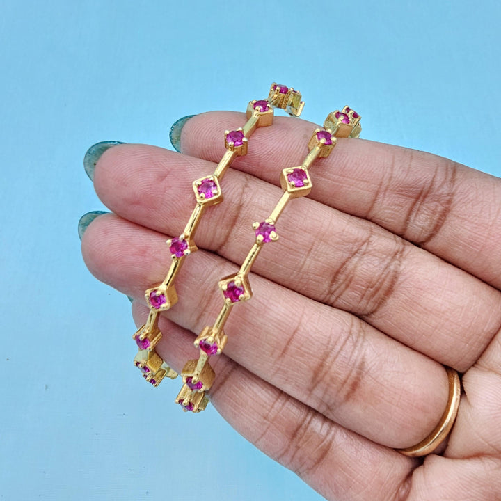 92.5 thin Silver Ruby bangles