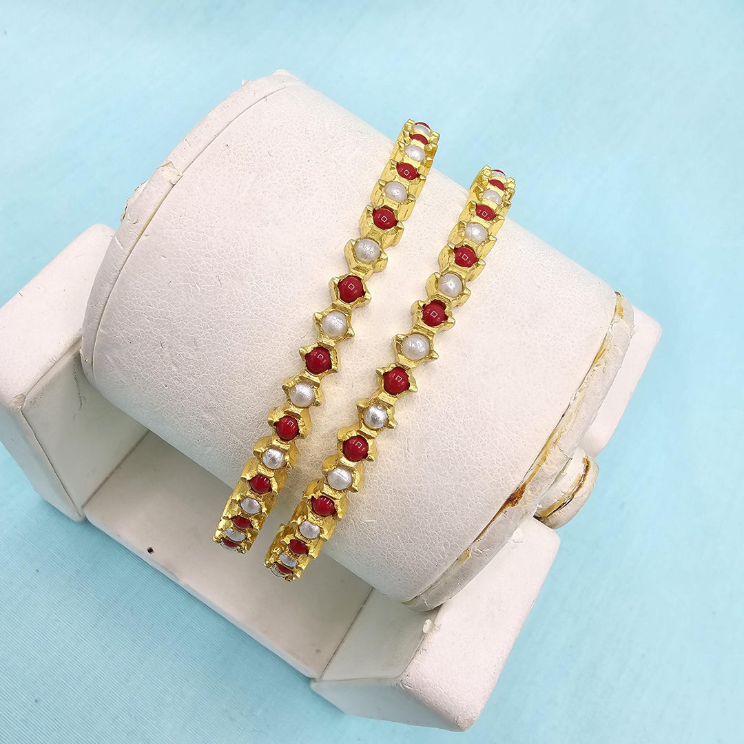 2.4 Coral pearls Bangles