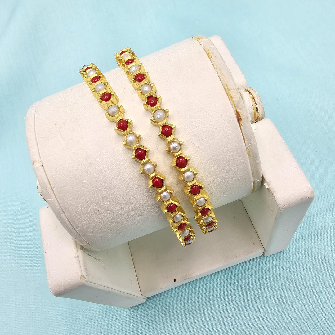 2.4 Coral pearls Bangles